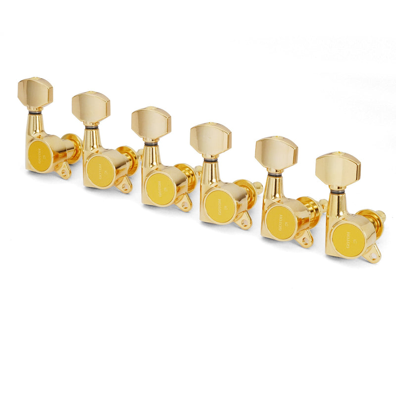 Gotoh Schaller-Style Knob Tuning Machines, 6-In-Line, Gold