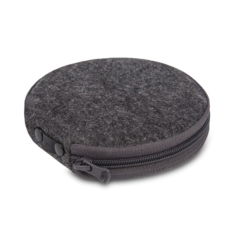 ELEZAY Small CD Case Round Felt 20 Capacity CDs Storage Wallet DVD Disc Holder Compact,Gray A-Gray
