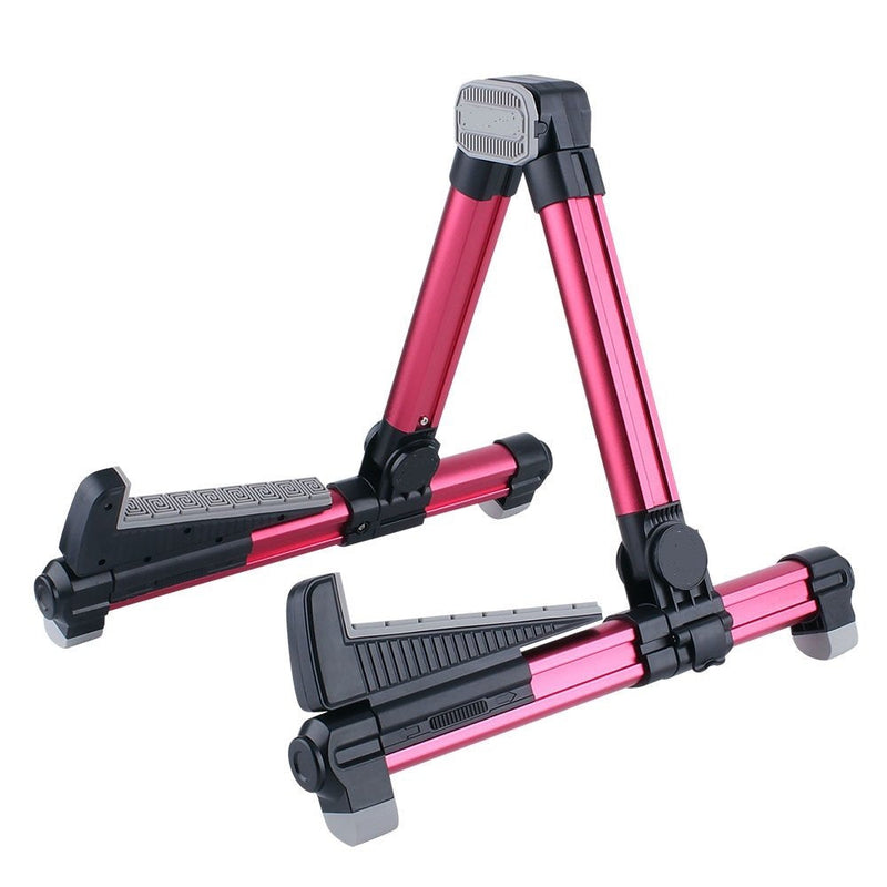 ENO Music Folding Acoustic Guitar Stand, Suitable for Electric Guitars, Bass Guitars Alumium red