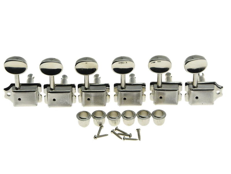 Dopro Nickel Split Shaft Vintage Guitar Tuning Keys Pegs Guitar Tuners Machine Heads for Strat Tele 6 Inline Right Handed