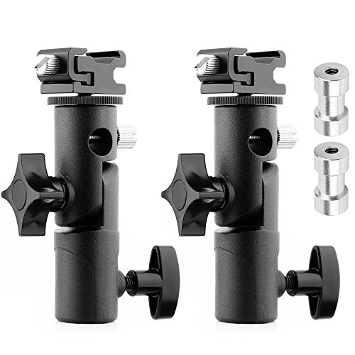 2Pack Anwenk Camera Flash Speedlite Mount Swivel Light Stand Bracket with Umbrella Reflector Holder for Camera DSLR Nikon Canon Pentax Olympus and Other DSLR Flashes Studio Light LED Light Flash Bracket-2P