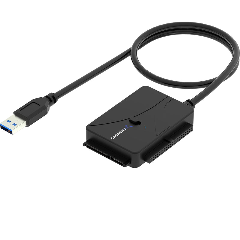 SABRENT USB 3.0 to SSD/SATA/IDE 2.5/3.5/5.25-INCH Hard Drive Converter with UL Power Supply & LED Activity Lights [10TB Support] (USB-DS12)