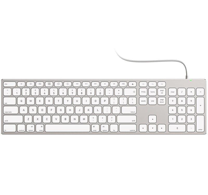 Wired Keyboard for Apple Mac OS, All-Aluminum Frame, Plug-N-Play Cable Connection, Desktop USB Keyboard with Numeric Keypad Compatible with iMac Computer or MacBook Laptop by Yivandi -White