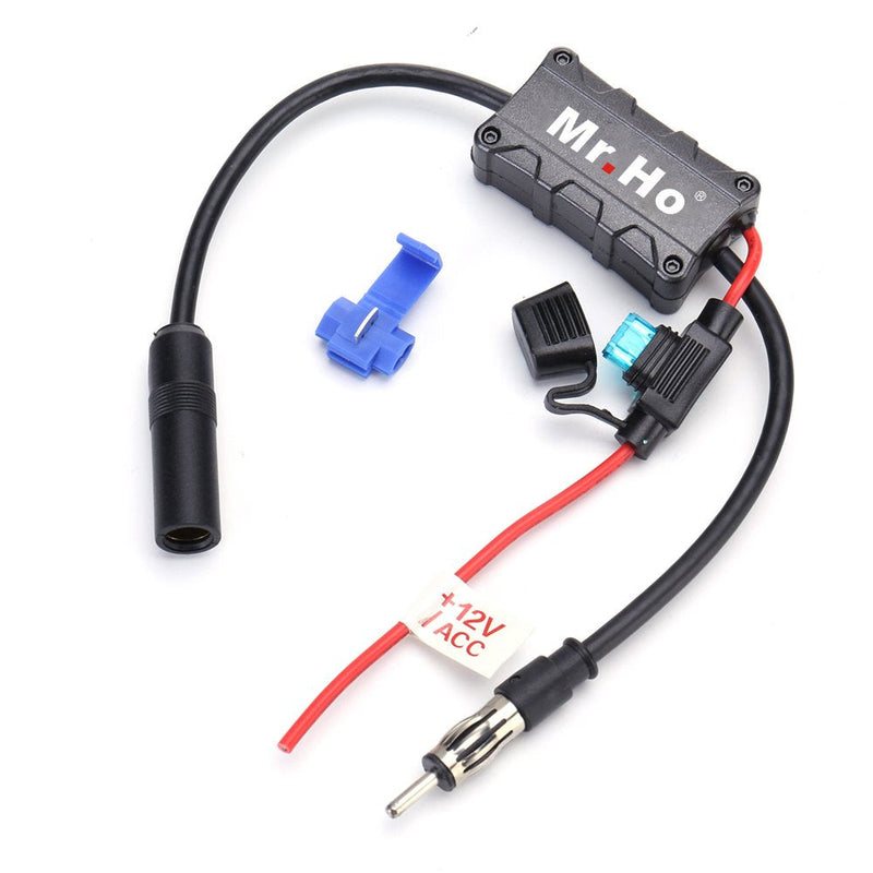 [AUSTRALIA] - Mr. Ho Car Antenna Radio FM or AM Signal Amplifier Booster 12V for Mitsubishi Toyota Buick Audi Nissan Honda Cars Series, Black Radio Ampilfier 
