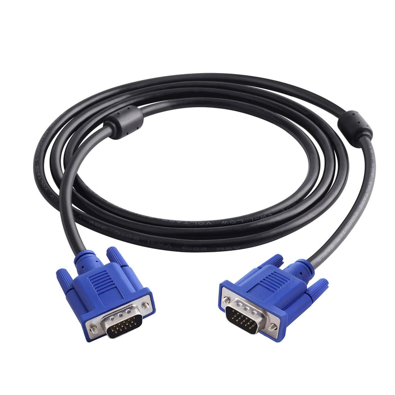 [AUSTRALIA] - PASOW VGA to VGA Monitor Cable HD15 Male to Male for TV Computer Projector (6 Feet) 6 Feet 