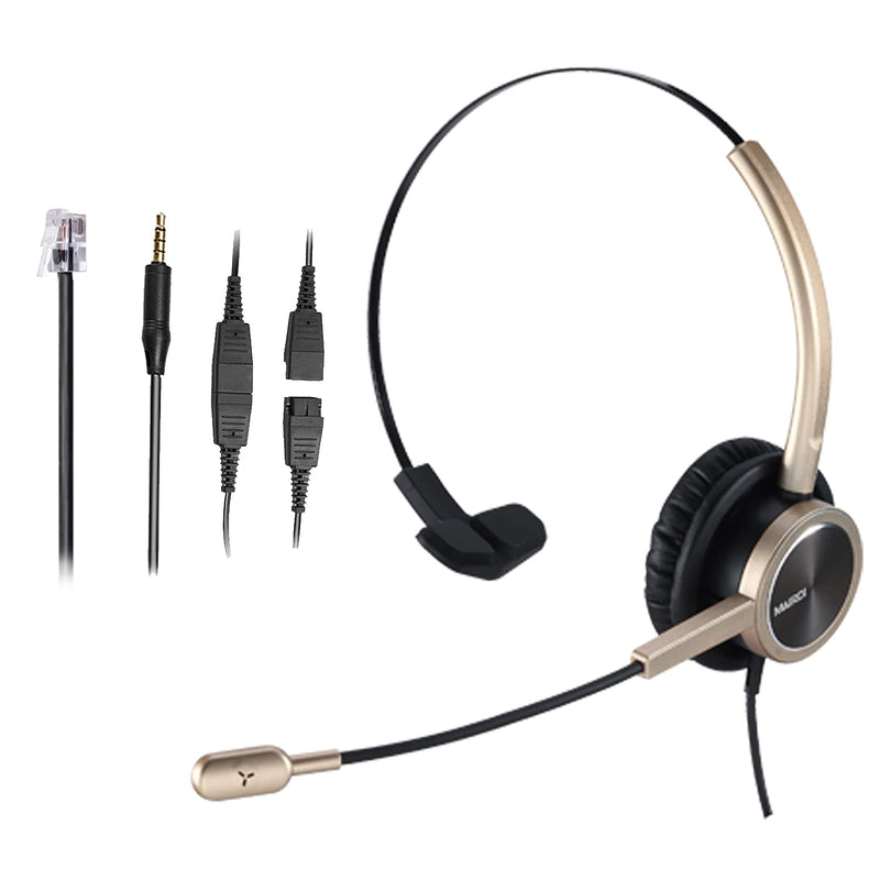 [AUSTRALIA] - MAIRDI Telephone Headset with RJ9 & 3.5mm Jack for Office Landline Deskphone Cell Phone PC Laptop, Call Center Phone Headset with Microphone, Works for Cisco 7941 7965 6941 7861 8961 Mono 