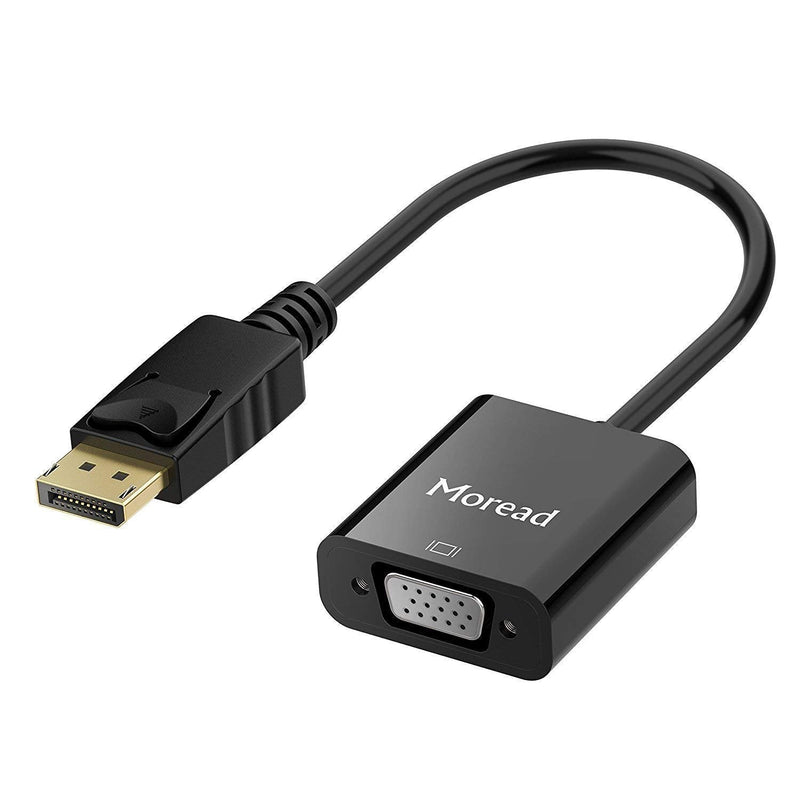 Moread DisplayPort (DP) to VGA Adapter, Gold-Plated Display Port to VGA Adapter (Male to Female) Compatible with Computer, Desktop, Laptop, PC, Monitor, Projector, HDTV - Black 1