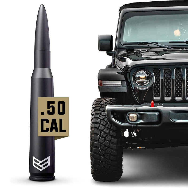 [AUSTRALIA] - RONIN FACTORY - 50 Cal Bullet Antenna for Jeep Wrangler Gladiator Sahara Rubicon, Jeep Wrangler Accessories, Jeep Gladiator Accessories, Replacement Radio Antenna (2007-2023 JK JL) Jeep Bullet Antenna 2007-2023 (Standard) 