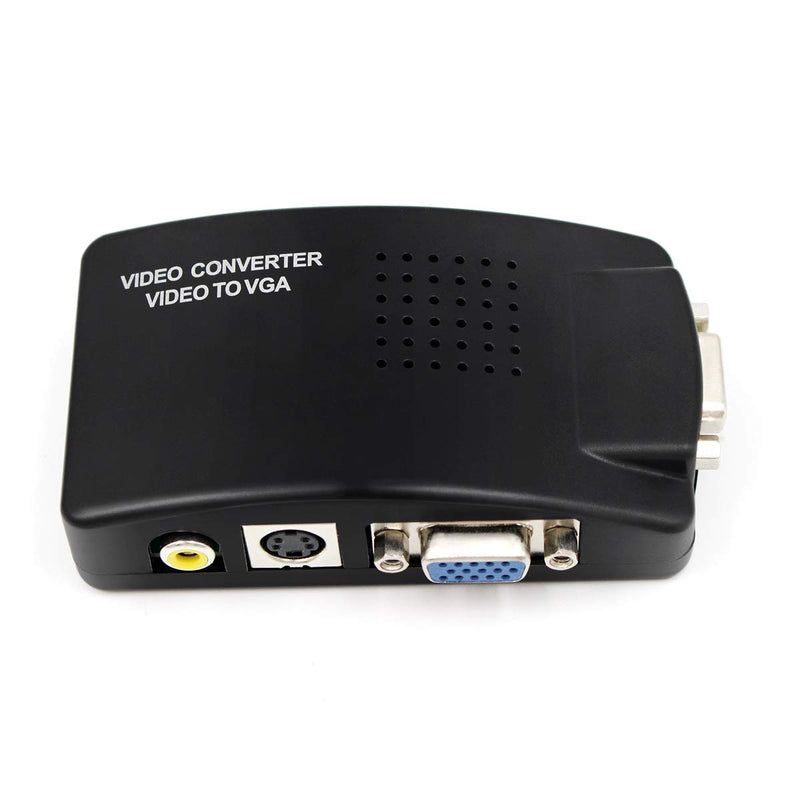 [AUSTRALIA] - HDSUNWSTD PC Laptop Composite Video TV RCA Composite S-Video AV in to PC VGA LCD Out Converter Adapter Switch Box Black 