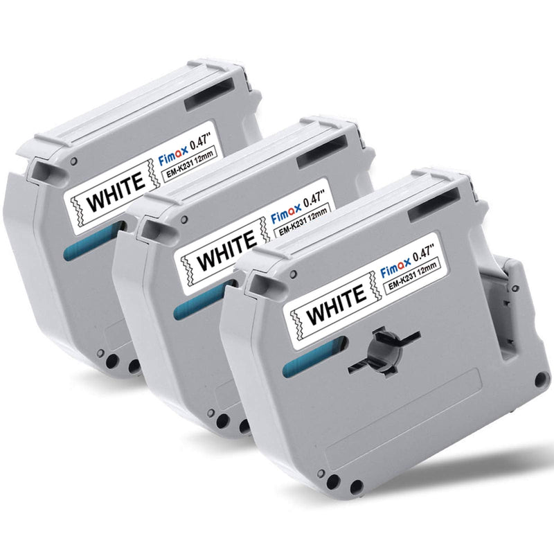 [AUSTRALIA] - M-K231 Replacement for Brother M Tape 12mm 0.47'' White, M-K231s MK231s M231 Label Tape Replace for Brother PTouch PT-M95, PT-90, PT-70, PT-65, PT-60, PT-45 Label Maker Refills, 3 Pack 