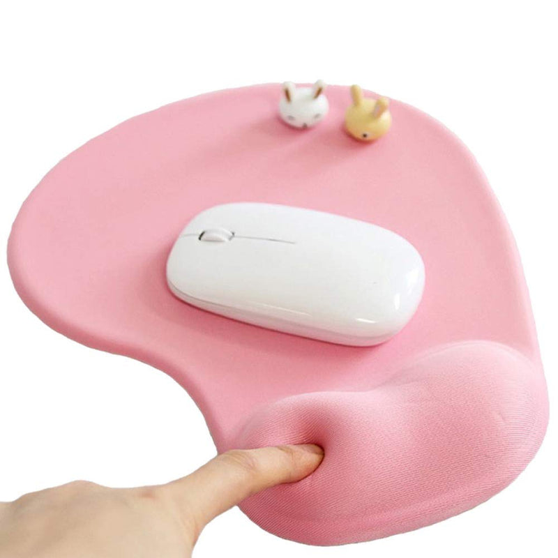 Office Mousepad with Gel Wrist Support - Ergonomic Gaming Desktop Mouse Pad Wrist Rest - Design Gamepad Mat Rubber Base for Laptop Computer (01Pink) 01Pink