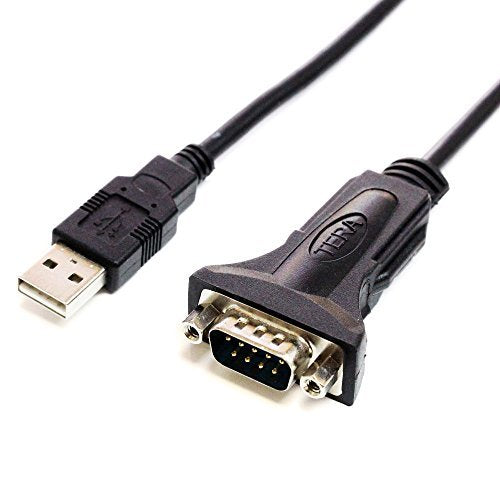 Tera Grand - Premium USB 2.0 to RS232 Serial DB9 Adapter Cable 10 Feet - Supports Windows 11, 10, 8, 7, Vista, XP, 2000, 98, Linux and Mac - Built with FTDI Chipset and Hex Jack Nuts 10 ft