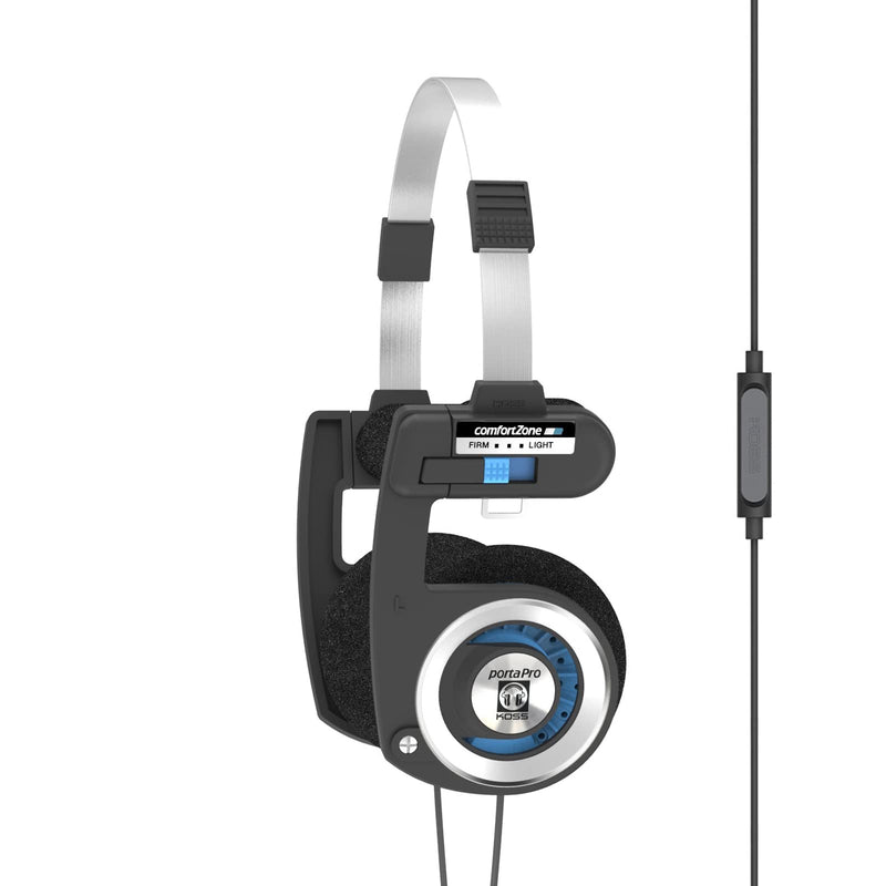 Koss Porta Pro with Microphone and Remote On-Ear Headphones, Wired Plug | Touch Remote Control, 3.5mm Jack Porta Pro with Mic