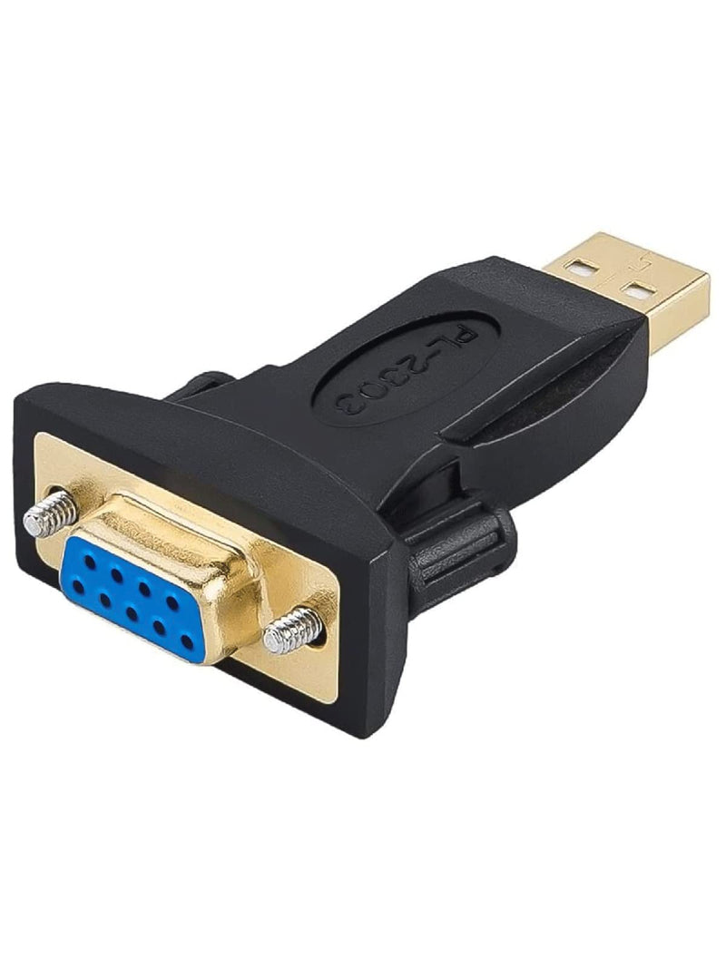 USB to RS232 Adapter with PL2303 Chip, CableCreation USB to DB9 Serial Female Converter Compatible with Windows 10, 8.1, 8, 7, Vista, XP, Linux and Mac OS X 10.6 and Above,Black PL2303 Chip/USB male to DB9 female