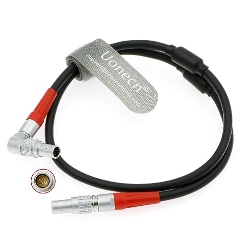 Uonecn LBUS Cable 4 Pin Male to 4 Pin Male Right Angle Lens Motor Cable Compatible with ARRI LBUS System, cforce Motor, FIZ MDR Camera Accessories, 60cm/23.6in 180° Right Angle to Straight