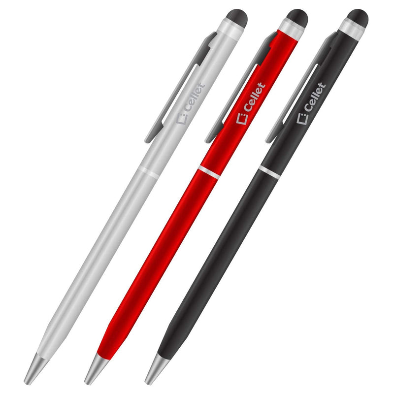 Cellet Ultra Thin Touch Screen Stylus and Pen Combo Compatible for Samsung Galaxy J7/J7 V/J5/J3/J3 V/J1/A6/S7/S7 Edge/S7 Active/Grand Prime/J3 Prime/J3/Express Prime 3 (3 Pack)