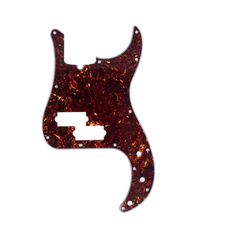Musiclily Pro 13 Hole P Bass Pickguard for 4 String Precision Bass Modern Style, 4Ply Tortoise Shell
