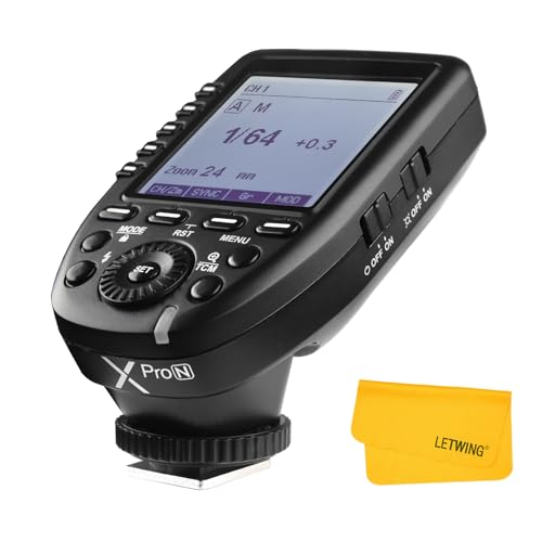 Godox XPro-N TTL Wireless Flash Trigger for Nikon, 2.4G Flash Trigger, 1/8000s HSS Transmitter, Large Screen, TTL-to-Manual Conversion, 11 Customizable Functions, 16 Groups and 32 Channels