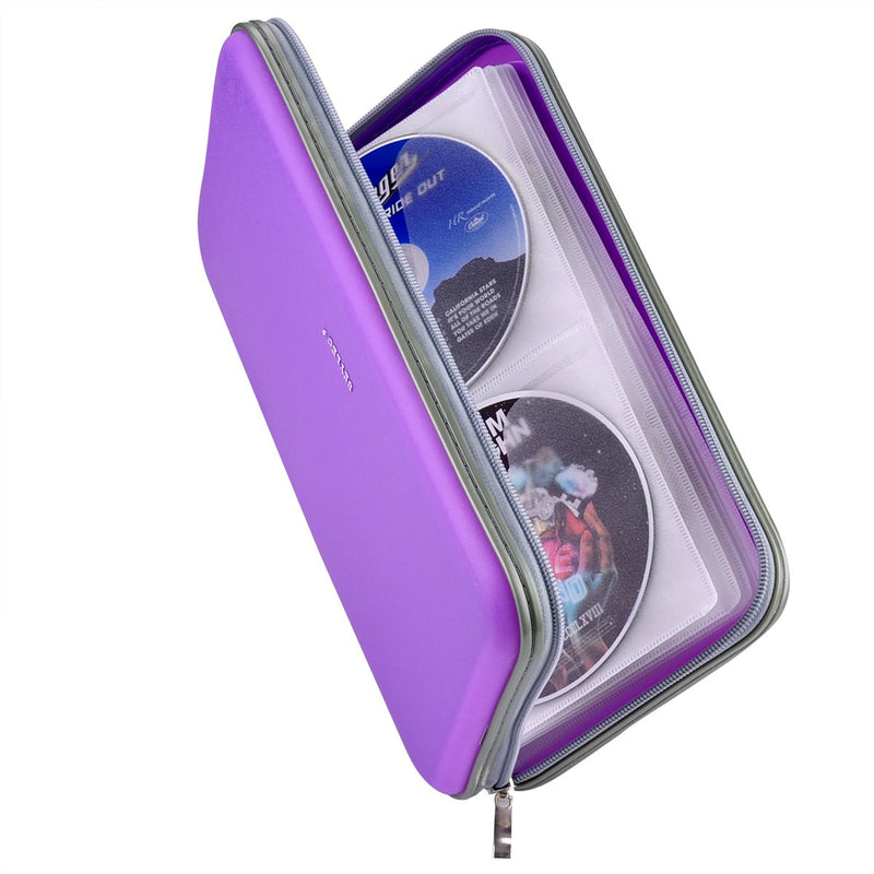[AUSTRALIA] - Wismart 72 Capacity Heavy Duty CD DVD Blu-ray Media Case Storage Holder Organizer Wallet (Purple) Purple 