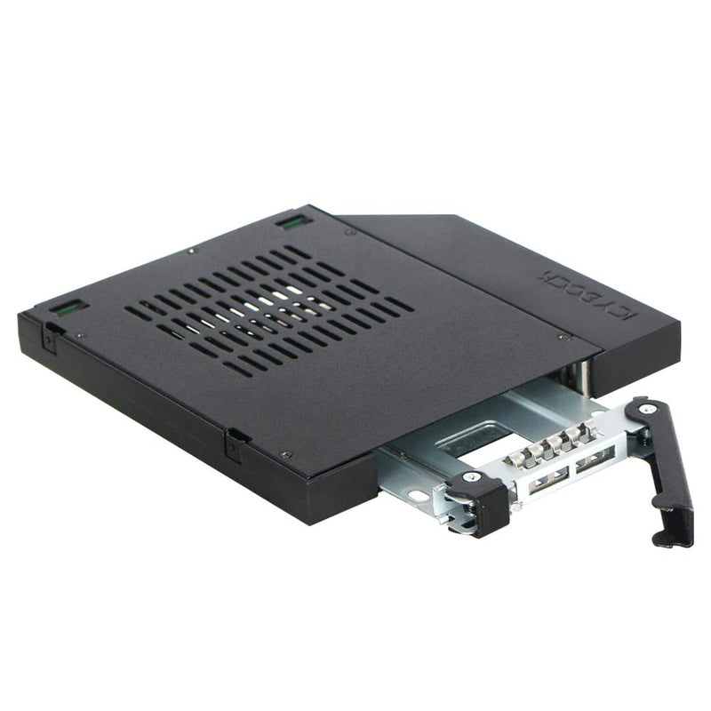 ICY DOCK 2.5" SSD / HDD Hot-Swap SATA Mobile Rack for 12.7mm Slim CD/DVD-ROM Optical Bay | ToughArmor MB411SPO-1B (Fits 12.7mm Height ODD Slot)