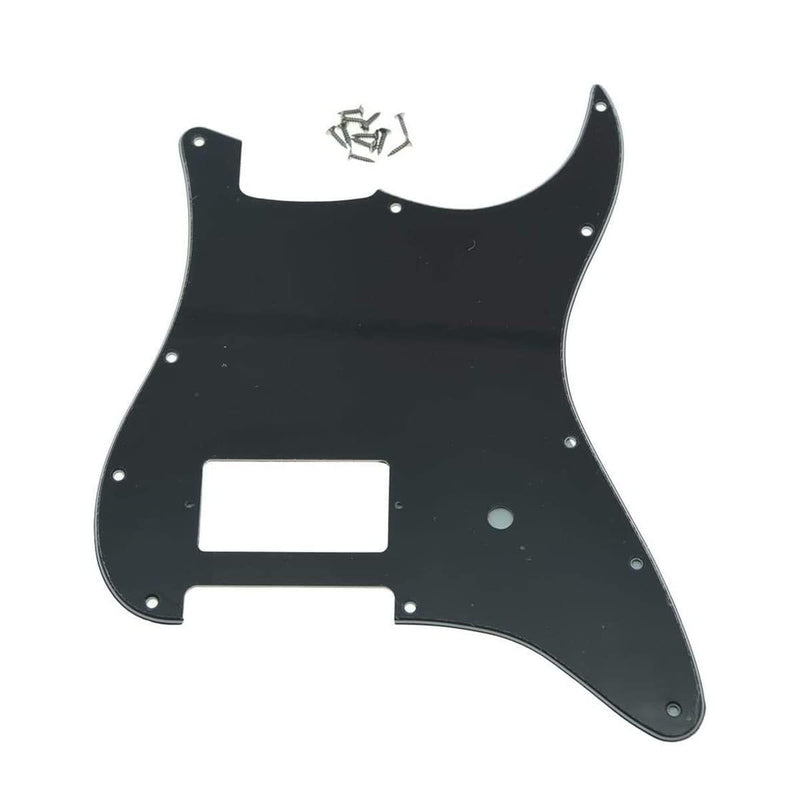 [AUSTRALIA] - KAISH 11 Hole ST/Strat Style One Humbucker Guitar Pickguard Scratch Plate for Delonge Stratocaster/Strat Black 3 Ply 