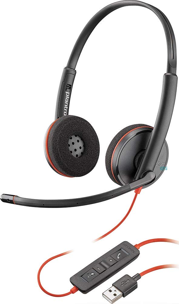 [AUSTRALIA] - Plantronics - Blackwire 3220 - Wired Dual-Ear (Stereo) Headset with Boom Mic - USB-A to connect to your PC and/or Mac 1 Count (Pack of 1) 2018 Version (USB-A Only) 