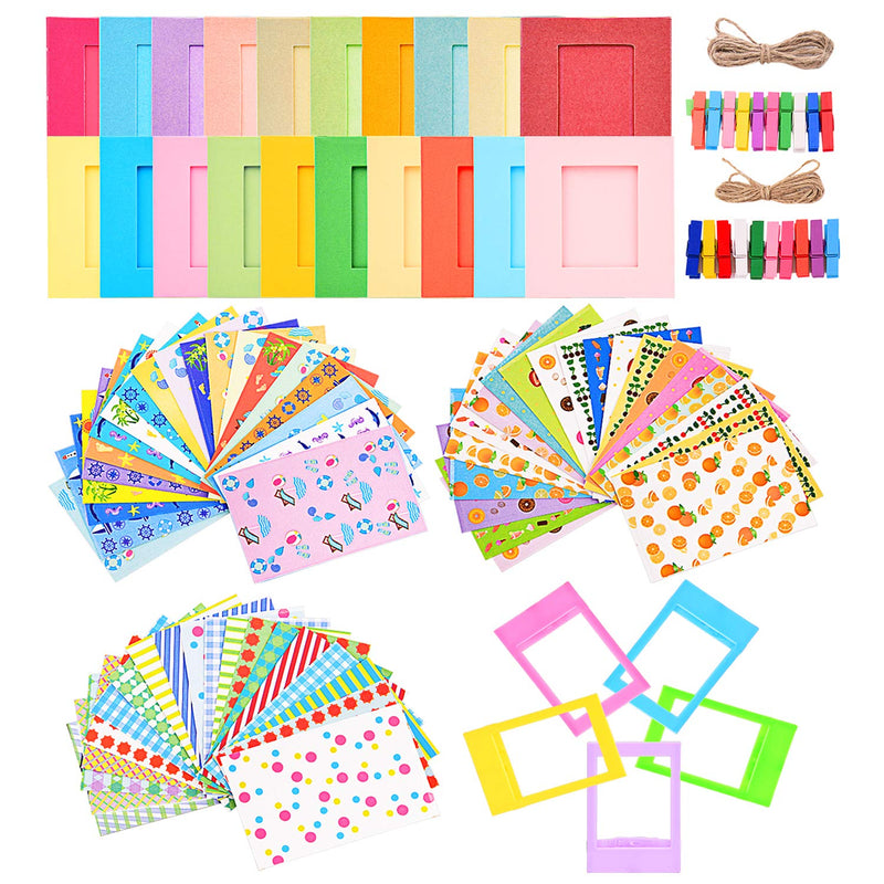 6 in 1 Colorful Bundle Kit Accessories Compatible with Fujifilm Instax Mini 12 11 9 8 90 70 Camera, Accessory Include Film Sticker, Desk Frames, Hanging Frame