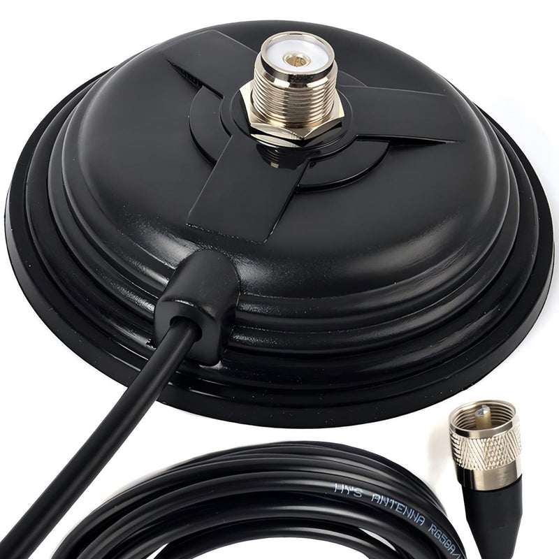 [AUSTRALIA] - HYS TC-110M CB/VHF/UHF/HF Ham Radio Antenna Magnet Mount SO-239 Connection Style W/5M(16.4ft) RG58 Coaxial Cable PL-259 Plug 