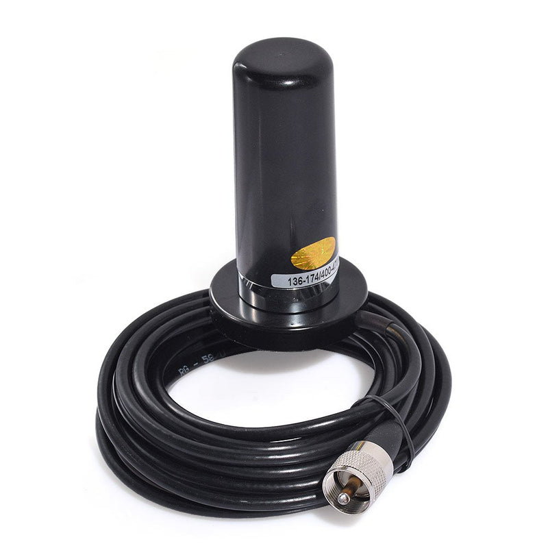[AUSTRALIA] - Eightwood Dual Band VHF UHF Ham Mobile Radio Antenna PL259 Connector with Magnetic Base Extension Cable 16 feet for Vehicle Marine Ham Radio Amateur Radio Mobile Transceiver 144/430mhz 