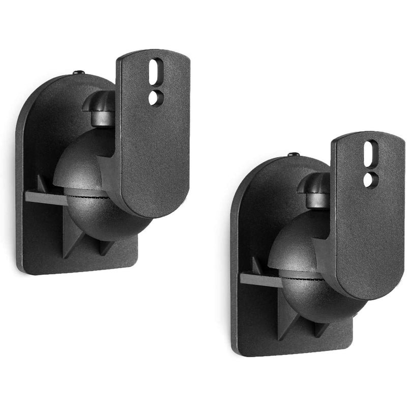 WALI Speaker Wall Ceiling Mounts One Pair, Bookshelf Speaker Wall Mount Brackets, Surround Sound Speaker Mounts, Hold up to 7.7 lbs (SWM202), Black 2 Pack