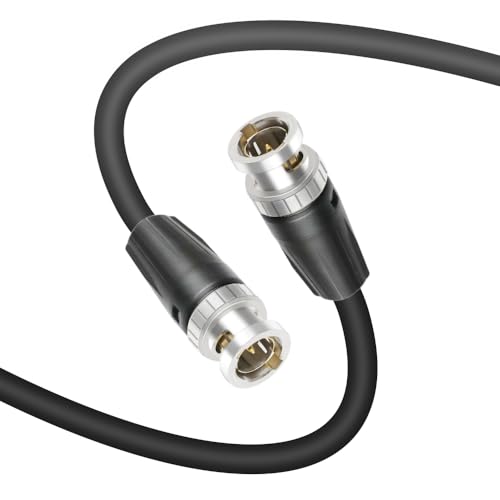 Alvin's Cables 12G HD SDI BNC to BNC Male Video Coaxial Cable for 4K Video Camera 1M 1m/3.3ft Black