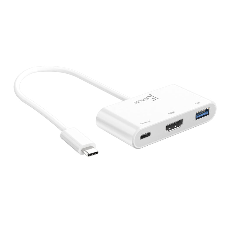j5create USB Type-C to 4K HDMI and USB-A 3.0 with PD 100W | Pass-Through Charging, for MacBook, Chromebook, iPad Pro or USB-C Laptop (JCA379)