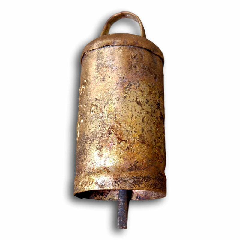 Six 4 inches high Rounded Top Tin Bells with Metal Striker Bell Chime Rounded Top Gold