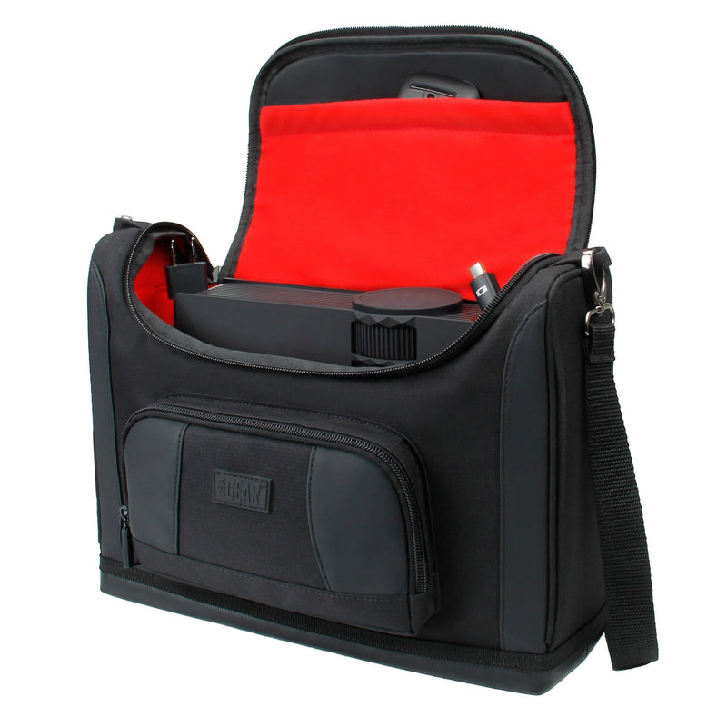 USA GEAR Mini Projector Case S7 Pro Portable Projector Bag Carrying Case with Accessory Storage Red