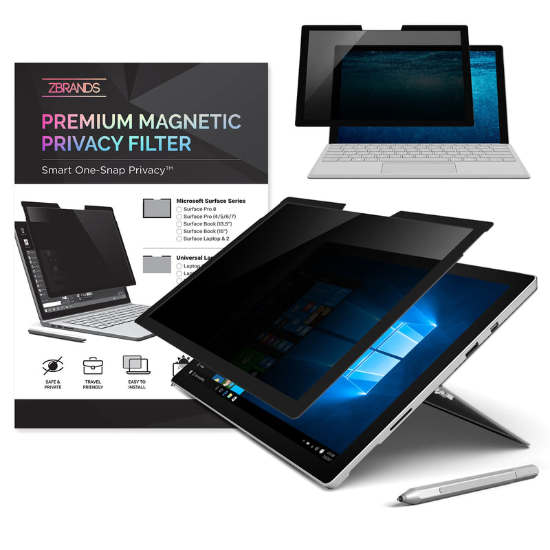 ZBRANDS // Microsoft Surface Pro Magnetic Privacy Screen Anti-Glare | Anti-Spy Glass Screen Film (Surface Pro 4/5/6/7) Surface Pro 4 / 5 / 6 / 7
