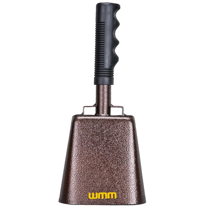 [AUSTRALIA] - 10 Inch Steel Cowbell with Handle Cheering Bell for Sports Events Large Solid School Bells & Chimes Percussion Musical Instruments Call Bell Alarm(Copper) 1 pack 
