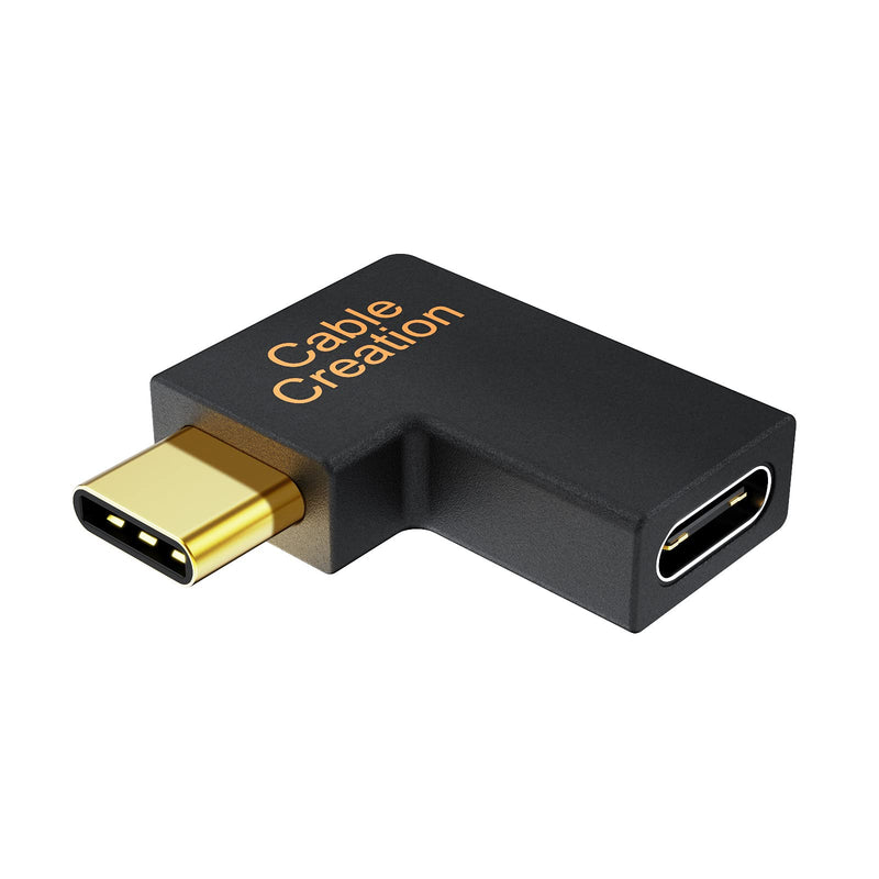 USB C Male to Female Adapter(3A/10G), CableCreation Right&Left Angled 90 Degree USB 3.1 Type C Male to Female Extension Adapter for MacBook Pro, Surface Book 2, Galaxy S22/S10/S9/S9 Right & Left Angle
