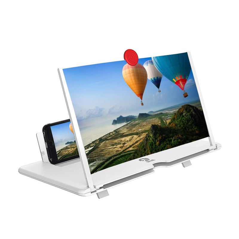 12"Screen Magnifier Cell Phone 3D HD Movie Video Amplifier with Foldable Holder Stand for iPhone X/8/8 Plus/7/7 Plus/6/6s/6 Plus/6s Plus and All other Smart Phones.A Smart Gift For Family Screen Magnifier