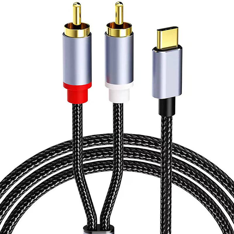 [AUSTRALIA] - VENTION USB Type C to 2 RCA Audio Cable Type-C RCA Cable 2rca Jack USB-C Audio Line Compatible for Xiaomi LG Home Theater Amplifier DVD TV Speaker (1m/3ft) 1m/3ft 