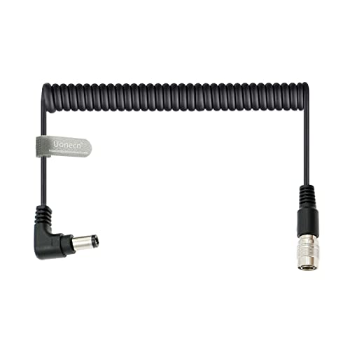 Sound Devices Spring Cable Right Angle DC to 4 pin Hirose Male Power Cable for Zoom F8 for 688 644 633 Blackmagic Cinema Camera 4k Coiled Hirose 4pin to Right-angle DC