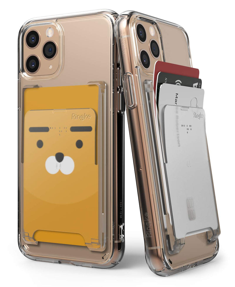 Ringke Slot Card Holder for Phone Case, Business Card Holder for Back of Phone, ID Credit Card Holder Stick on for Women Men, Phone Wallet Compatible with iPhone, Galaxy, and Pixel - Clear Mist Adhesive