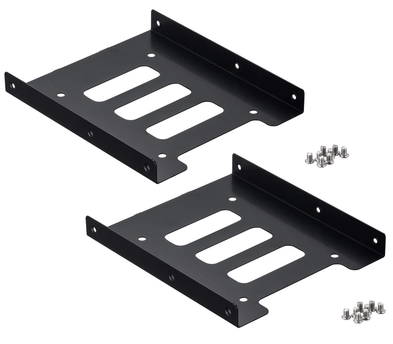 SSD Mounting Bracket 2.5 to 3.5 Adapter 2 Pack,Ruaeoda SSD Bracket SSD Tray Adapter 2.5" to 3.5" HDD SSD Hard Disk Drive Bays Holder Metal Mounting Bracket Adapter for PC SSD