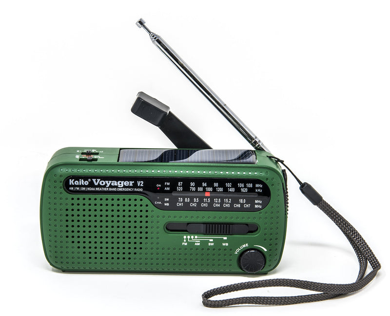 [AUSTRALIA] - Best NOAA Portable Solar/Hand Crank AM/FM, Shortwave & NOAA Weather Emergency Radio with USB Cell Phone Charger & LED Flashlight (Green) 