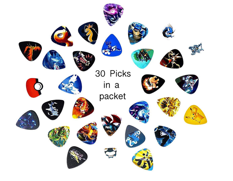 Pokemon Guitar picks (Mega Edition)(Collectibles)(30 picks in a Packet)