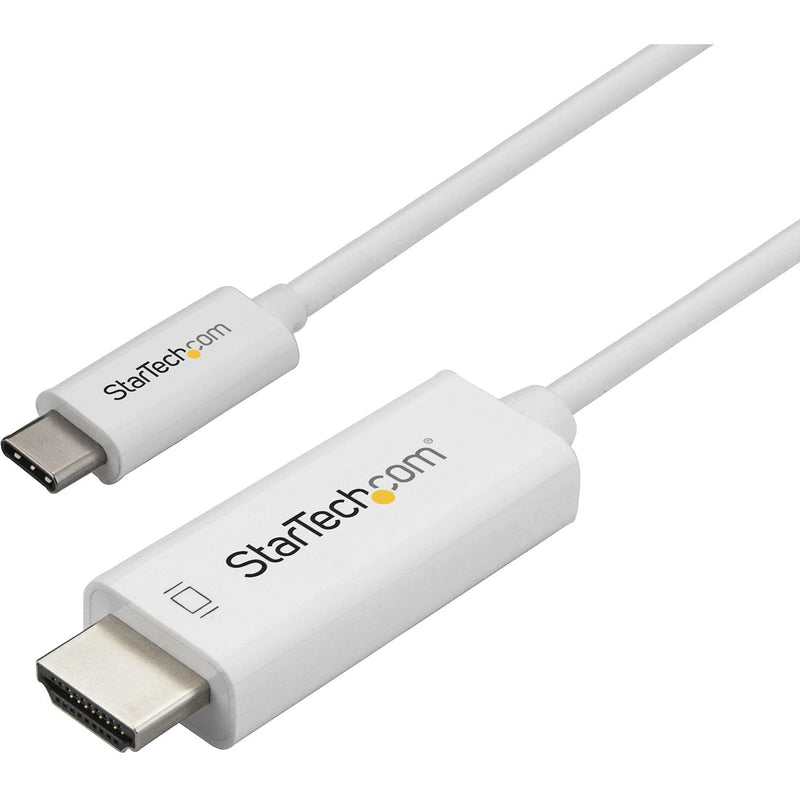 StarTech.com USB C to HDMI Cable - 4K 60Hz USB Type C to HDMI 2.0 Video Adapter Cable - Thunderbolt 3 Compatible - Laptop to HDMI Monitor/Display - DP 1.2 Alt Mode HBR2 - White (CDP2HD1MWNL),3.3 feet | Laptop to HDMI Monitor, DP 1.2 Alt Mode HBR2, 7.1c...