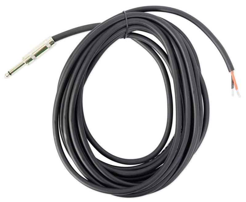 Rockville RTSBW20 16 AWG 1/4" TS to Bare Wire Speaker Cable, 20 Ft, 100% Copper, Durable PVC Jacket, Flexible Design, High-Performance Audio for Home Theater and Studio