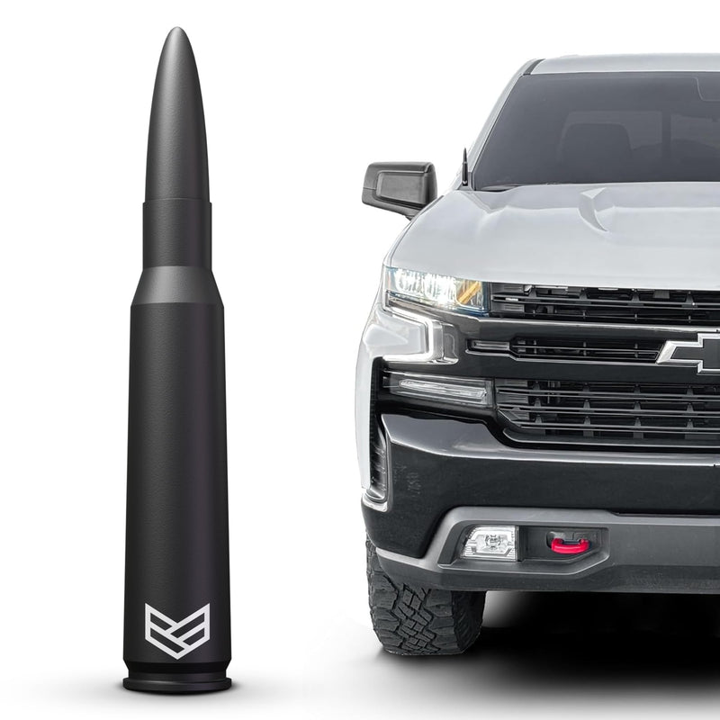 RONIN FACTORY Bullet Antenna Chevy Silverado & GMC Sierra Trucks - 50 Cal Truck Antenna Accessories - Carwash Safe - Short Replacement Antenna for Truck TuffLock Antenna Chevy & GMC - Standard