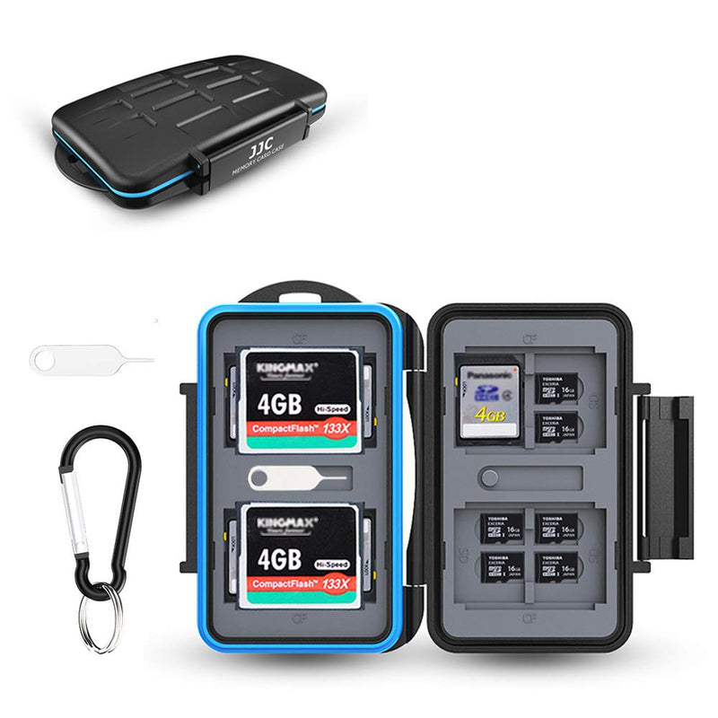JJC 28 Slots Portable Memory Card Case Holder Storage for 8 SD SDHC SDXC Card, 16 Micro SD TF Card and 4 CF Cfast Card, Water-Resistant & Shockproof