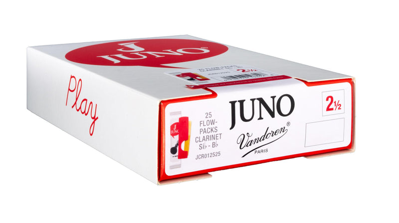 Vandoren Juno Bb, Box of 25, Strength 2.5 Clarinet Reeds (JCR012525)