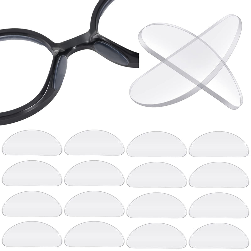 TOODOO 18 Pairs Eyeglasses Nose Pads Adhesive Silicone Glasses Replacement Anti Slip Nosepads for Eyeglass Glasses Sunglasses (Transparent, 1mm) 1 mm Transparent